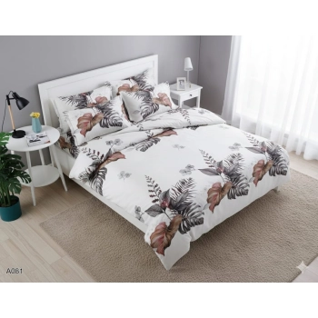 Pościel 140x200 z prześcieradłem bawełna satynowa 4cz PK497